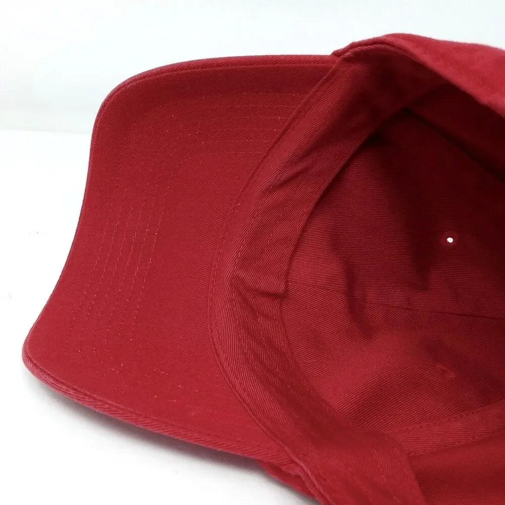 Nike Sportswear Strapback Red Swoosh Logo Hat Cap Athletic Y2K Dad